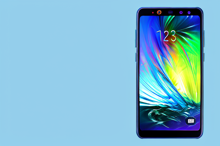 A samsung galaxy a23 smartphone with a glowing screen