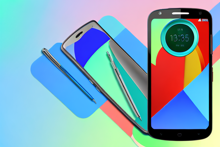 A moto g stylus 5g smartphone with a screenshot action being depicted