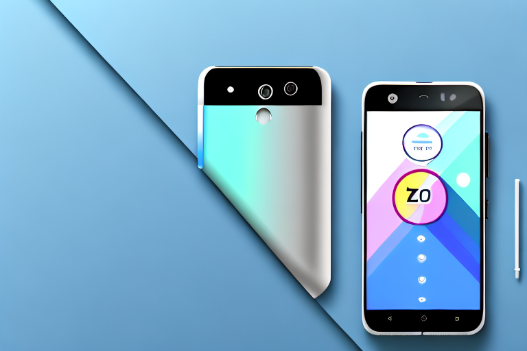 A zte phone with its screen illuminated