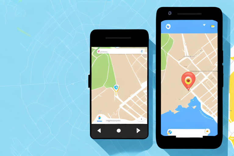 A smartphone displaying google maps