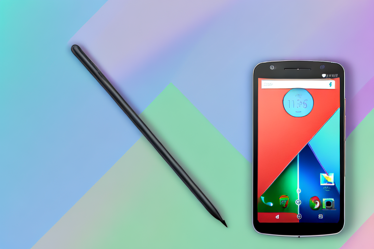 A moto g stylus 2022 smartphone with a stylus