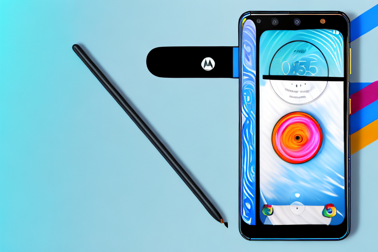 A motorola stylus 5g smartphone with a screenshot being captured