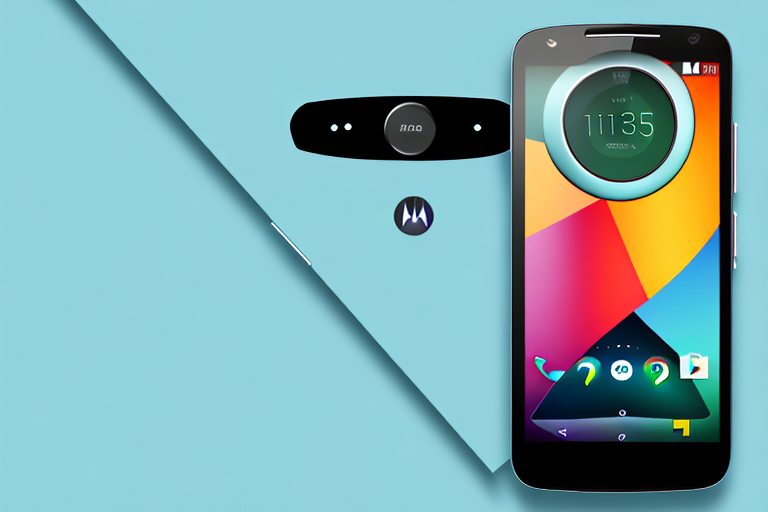 The moto g power smartphone with its screen displaying a camera icon