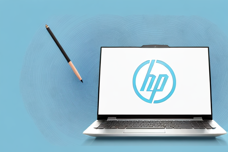 An hp laptop with a highlighted print screen key