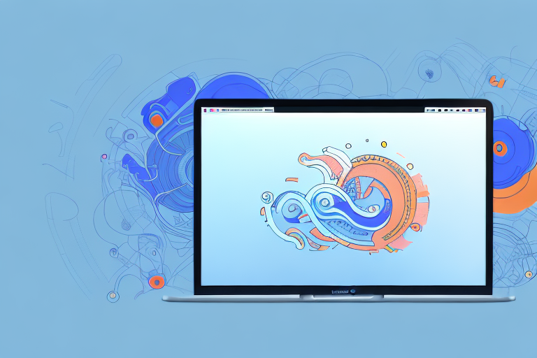 A mac computer with a screenshot image being transformed into a wallpaper on the screen