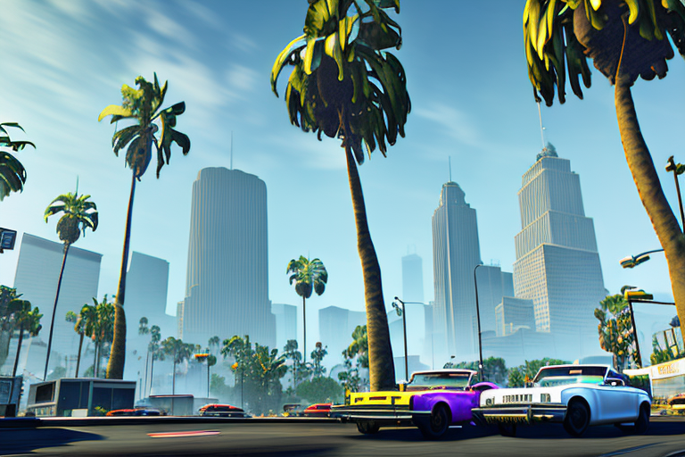 A vibrant cityscape from the grand theft auto trilogy