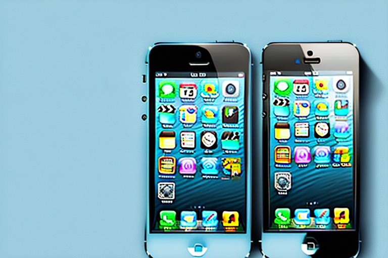 An iphone 5 with the power button and home button highlighted