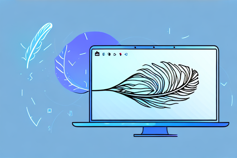 A feather balancing on a computer mouse