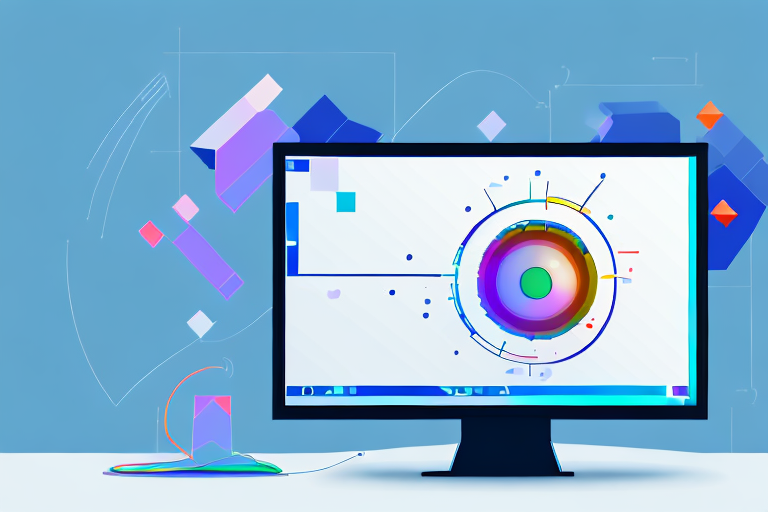 A computer monitor displaying an image editing software with various editing tools highlighted