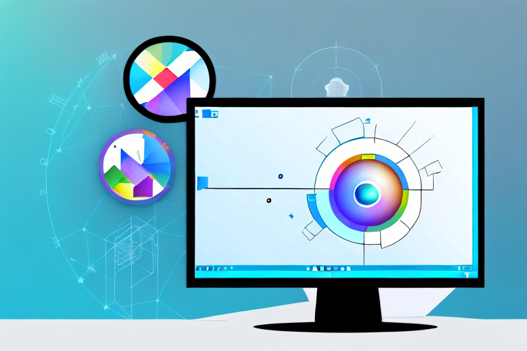 A computer monitor with windows interface