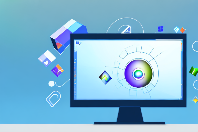 A computer monitor displaying the windows xp interface