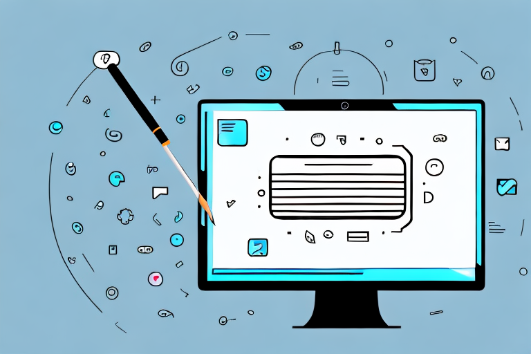 A computer screen displaying a word document with a magnifying glass hovering over it