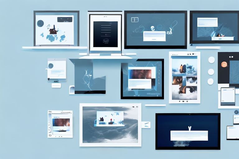 A variety of computer screens displaying different types of screenshots