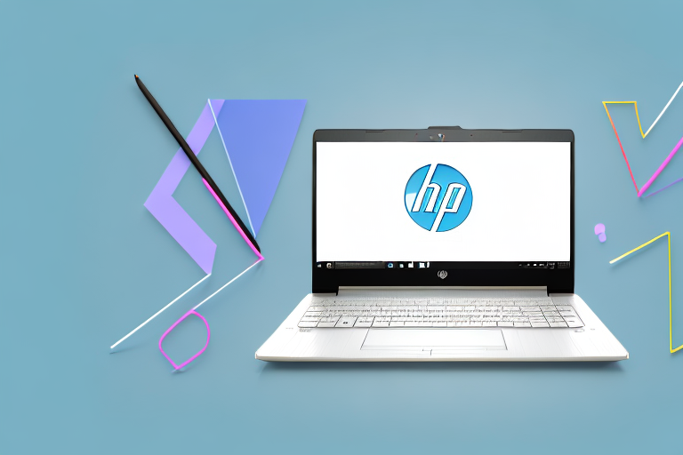 An hp laptop with the snipping tool application open on the screen