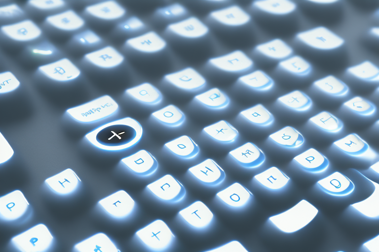 A computer keyboard with a glowing 'print screen' key