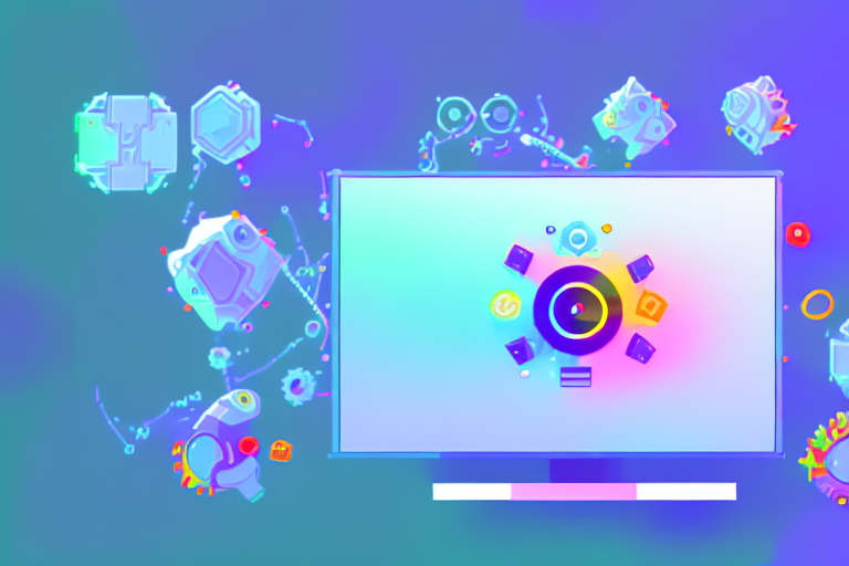 A computer screen with various dynamic and colorful game scenes transitioning in gif format